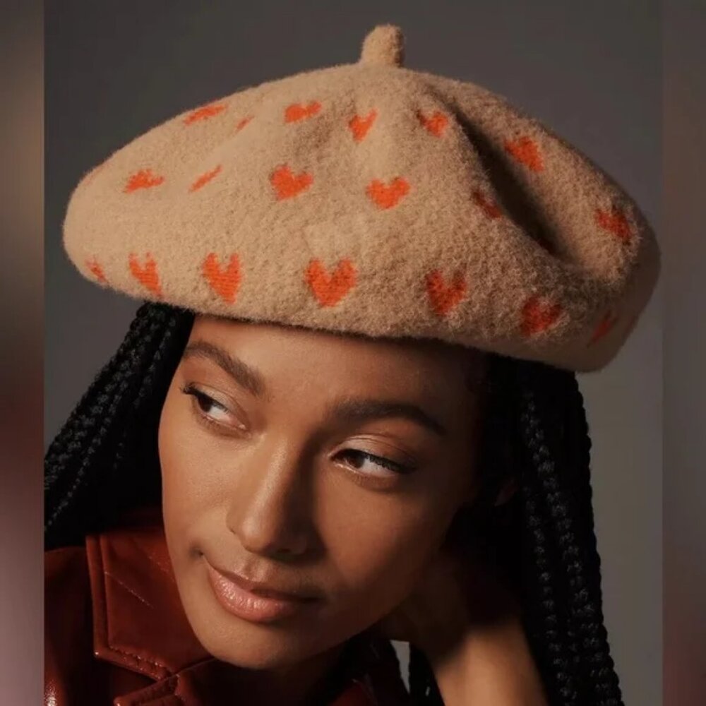 Anthropologie Maeve Icon Beret - Hearts